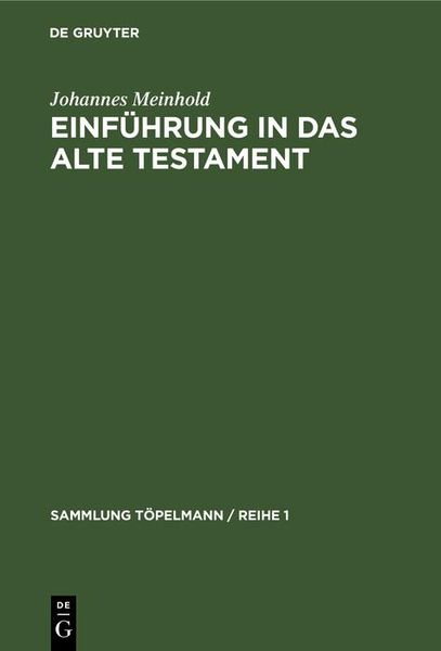 Produktbild: Einf&uuml;hrung in das Alte Testament