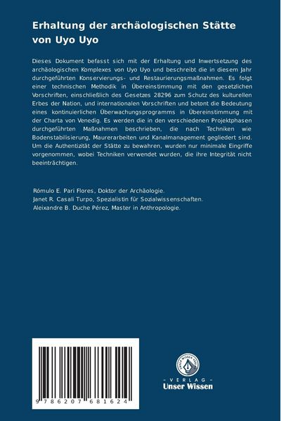 Produktbild: Erhaltung der arch&auml;ologischen St&auml;tte von Uyo Uyo