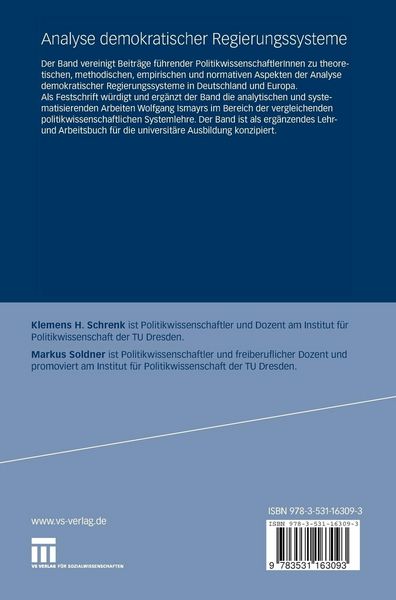 Produktbild: Analyse demokratischer Regierungssysteme