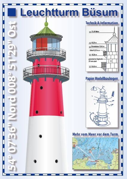 Produktbild: Drewes, R: Leuchtturm B&uuml;sum - Sehkarte und Papier-Modellba