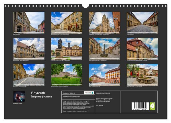 Produktbild: Bayreuth Impressionen (Wandkalender 2026 DIN A3 quer), CALVENDO Monatskalender