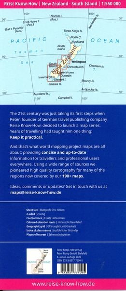 Produktbild: Reise Know-How Landkarte Neuseeland, S&uuml;dinsel | New Zealand South Island (1:550.000)