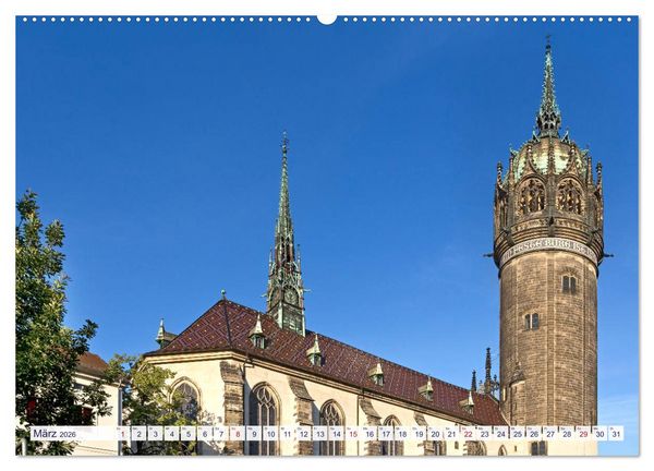 Produktbild: Lutherstadt Wittenberg - Die Wirkst&auml;tte des rebellischen Martin Luther (hochwertiger Premium Wandkalender 2026 DIN A2 quer), Kunstdruck in Hochglanz