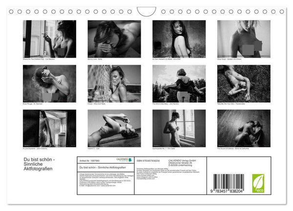 Produktbild: Du bist sch&ouml;n - Sinnliche Aktfotografien (Wandkalender 2026 DIN A4 quer), CALVENDO Monatskalender