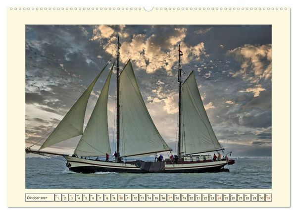 Produktbild: Segeln im Sonnenuntergang (hochwertiger Premium Wandkalender 2027 DIN A2 quer), Kunstdruck in Hochglanz