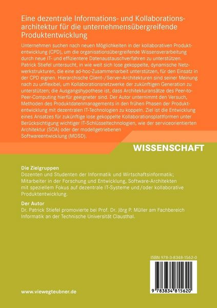 Produktbild: Eine dezentrale Informations- und Kollaborationsarchitektur f&uuml;r die unternehmens&uuml;bergreifende Produktentwicklung