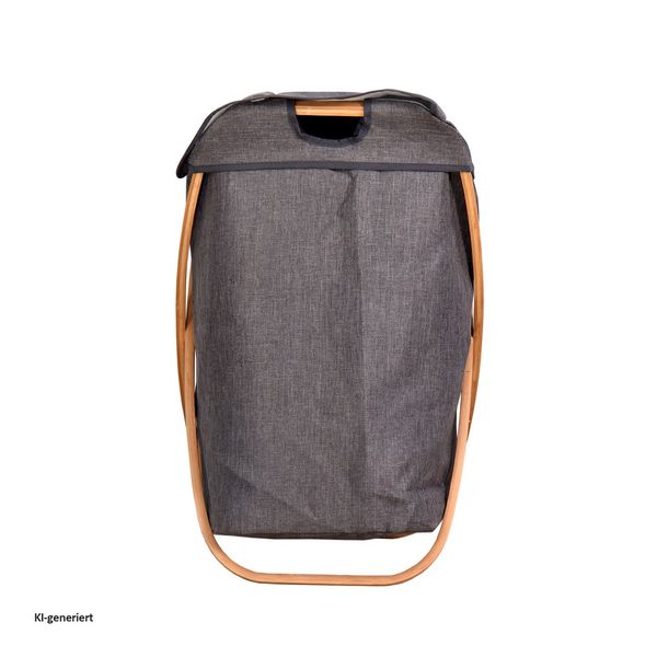 Produktbild: HTI-Living W&auml;schesammler mit Bambusgestell und Polyester-Sack, 60 Liter