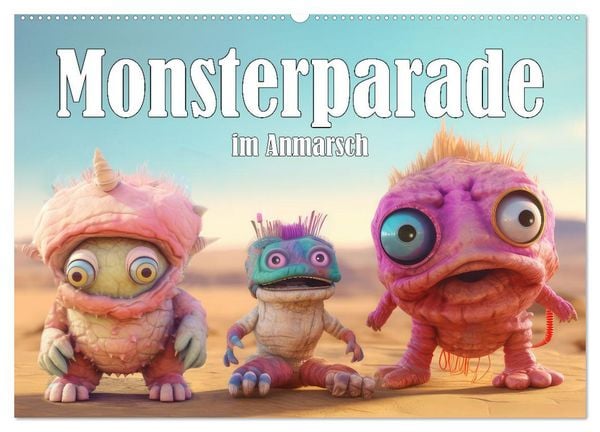 Monsterparade im Anmarsch (Wandkalender 2026 DIN A2 quer), CALVENDO Monatskalender