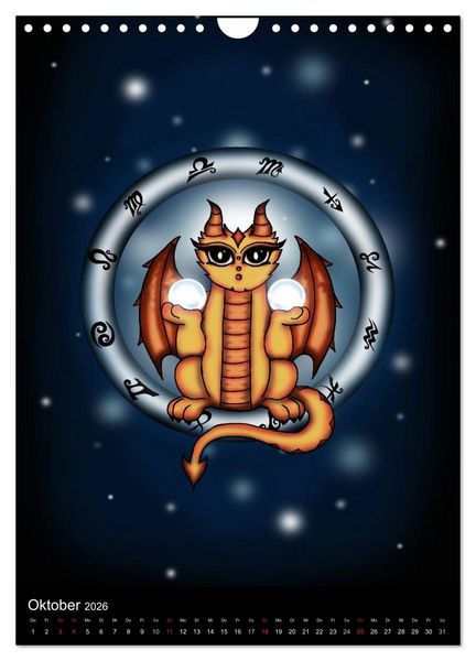 Produktbild: Drachen-Sternzeichen (Wandkalender 2026 DIN A4 hoch), CALVENDO Monatskalender