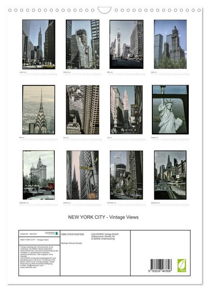 Produktbild: NEW YORK CITY - Vintage Views (Wandkalender 2026 DIN A3 hoch), CALVENDO Monatskalender