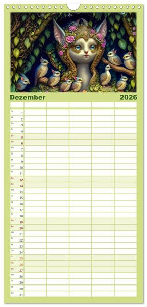 Produktbild: Familienplaner 2026 - M&auml;rchenhafte Wesen - Im Land der Fabeltiere mit 5 Spalten (Wandkalender, 21 x 45 cm) CALVENDO