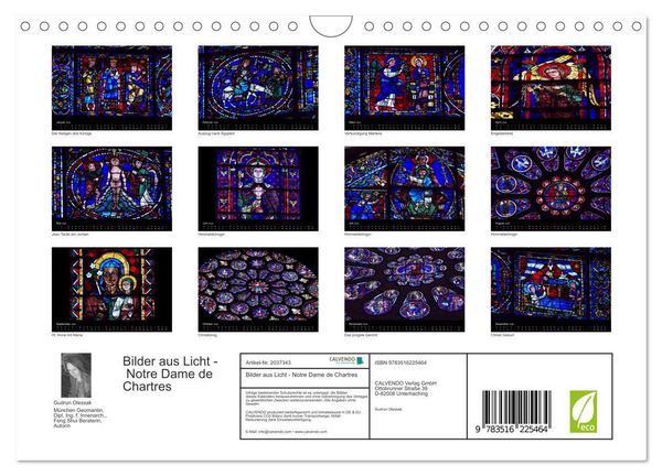 Produktbild: Bilder aus Licht - Notre Dame de Chartres (Wandkalender 2026 DIN A4 quer), CALVENDO Monatskalender