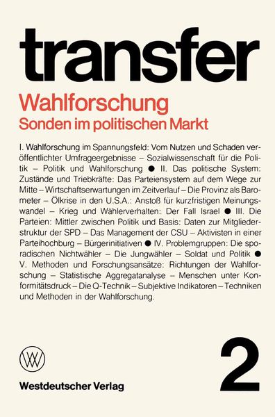 Produktbild: Wahlforschung: Sonden im politischen Markt