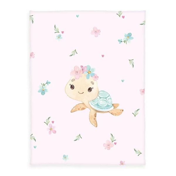 Produktbild: Herding 1440260014 - babybest&reg; Baby-Kuscheldecke Little Turtle, Decke, Microfaserflausch, rosa, 75x100cm