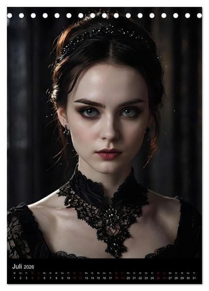 Produktbild: Gothic beauties - Sch&ouml;nheiten der Nacht (Tischkalender 2026 DIN A5 hoch), CALVENDO Monatskalender