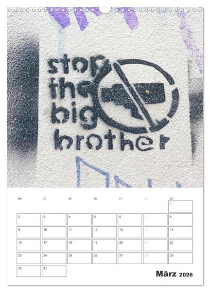 Produktbild: STENCIL ART 2026 - Schablonen Graffiti an H&auml;userfassaden / Planer (Wandkalender 2026 DIN A3 hoch), CALVENDO Monatskalender