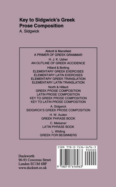 Produktbild: Key to Sidgwick's Greek Prose Composition