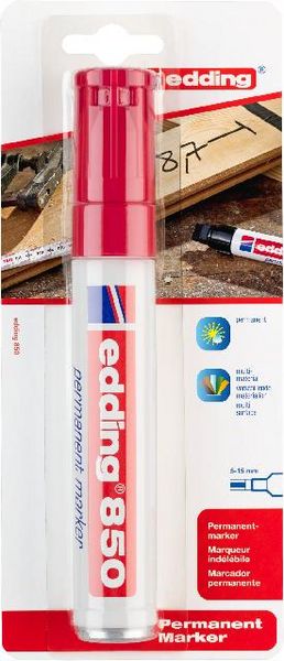 Produktbild: Edding 4-850-1-4002 Permanentmarker Rot wasserfest: Ja