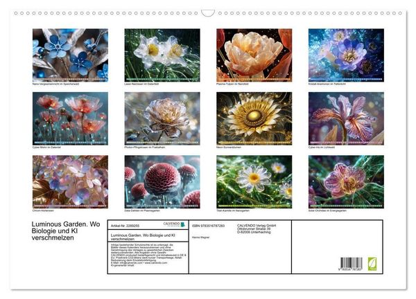 Produktbild: Luminous Garden. Wo Biologie und KI verschmelzen (Wandkalender 2027 DIN A2 quer), CALVENDO Monatskalender
