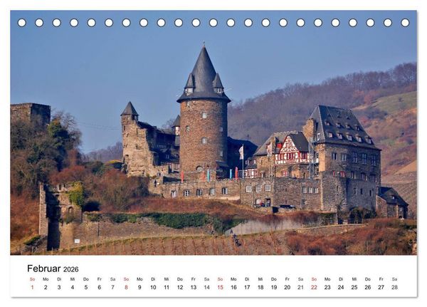Produktbild: Rhein und Burgen (Tischkalender 2026 DIN A5 quer), CALVENDO Monatskalender