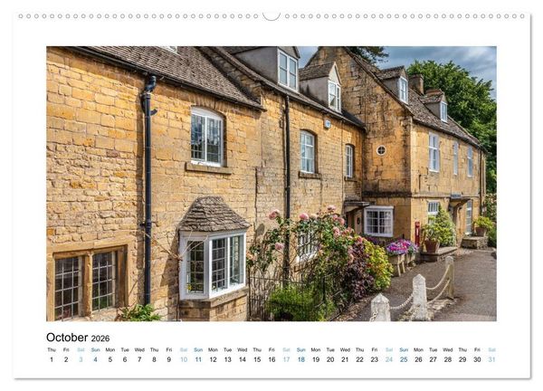 Produktbild: Cotswolds Gardens and Cottages (High Quality Premium Wall Calendar 2026 DIN A2 landscape),CALVENDO 12 Month Wall Calendar