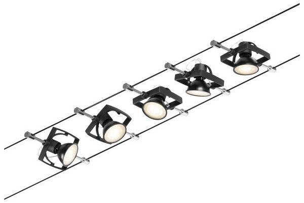 Produktbild: Paulmann 94434 Seil-Komplettsystem GU5.3 Schwarz (matt), Chrom