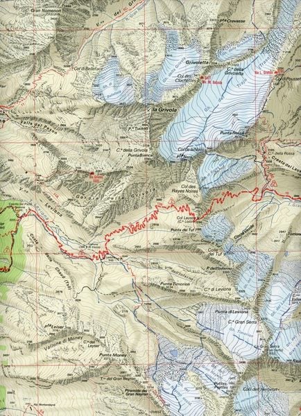Produktbild: Carta n. 101 Gran Paradiso, la Grivola, Cogne 1:25.000. Carta dei sentieri e dei rifugi