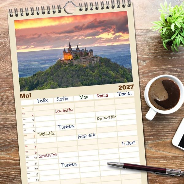 Produktbild: Familienplaner 2027 - Faszination Schw&auml;bische Alb mit 5 Spalten (Wandkalender, 21 x 45 cm) CALVENDO