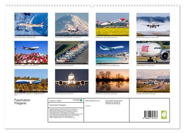 Produktbild: Faszination Fliegerei (hochwertiger Premium Wandkalender 2026 DIN A2 quer), Kunstdruck in Hochglanz