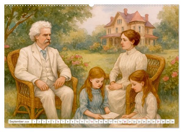 Produktbild: Mark Twain (hochwertiger Premium Wandkalender 2026 DIN A2 quer), Kunstdruck in Hochglanz