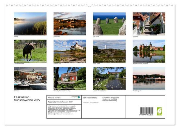 Produktbild: Faszination S&uuml;dschweden 2027 (hochwertiger Premium Wandkalender 2027 DIN A2 quer), Kunstdruck in Hochglanz