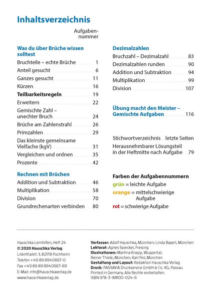 Produktbild: Bruchrechnen ab 6. Klasse, A5-Heft