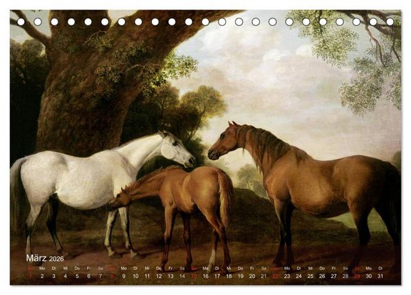 Produktbild: Pferde-&Ouml;lgem&auml;lde - Die Kunst der alten Meister (Tischkalender 2026 DIN A5 quer), CALVENDO Monatskalender