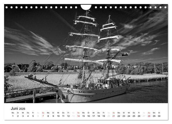 Produktbild: Ostseebad Zingst - Impressionen in Schwarz-Wei&szlig; (Wandkalender 2026 DIN A4 quer), CALVENDO Monatskalender