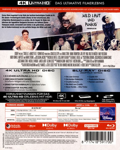 Produktbild: Cruella (4K Ultra HD) (+ Blu-ray 2D)