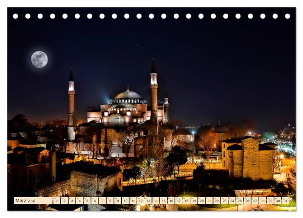 Produktbild: Metropolen der Welt - Skylines in der Nacht (Tischkalender 2026 DIN A5 quer), CALVENDO Monatskalender