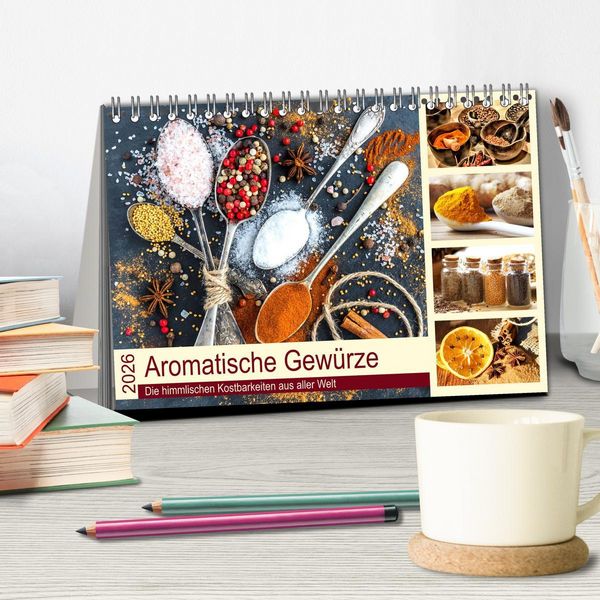 Produktbild: Aromatische Gew&uuml;rze. Die himmlischen Kostbarkeiten aus aller Welt (Tischkalender 2026 DIN A5 quer), CALVENDO Monatskalender