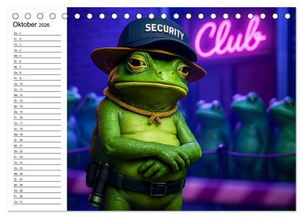 Produktbild: Frosch bei der Arbeit- Dienst nach Vorschrift (Tischkalender 2026 DIN A5 quer), CALVENDO Monatskalender