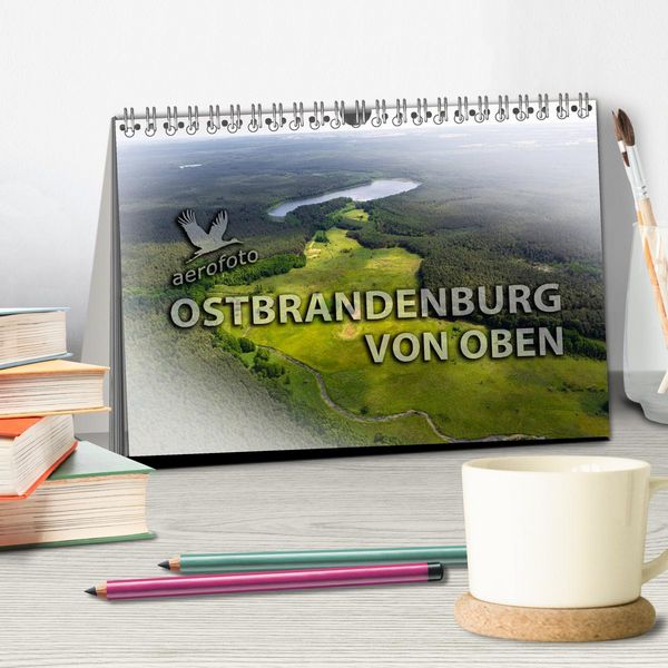 Produktbild: Ostbrandenburg von oben (Tischkalender 2026 DIN A5 quer), CALVENDO Monatskalender