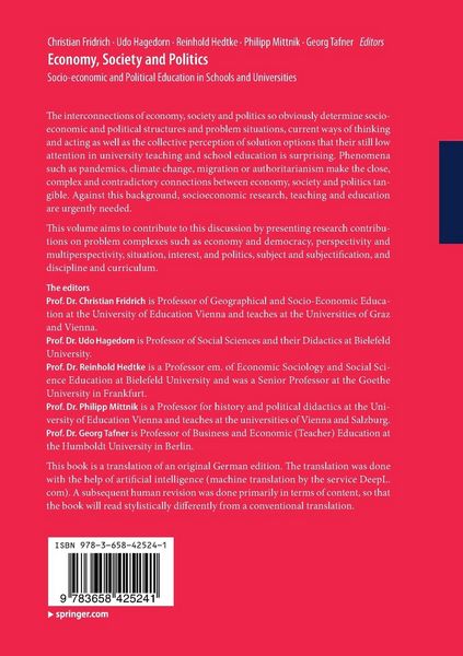 Produktbild: Economy, Society and Politics