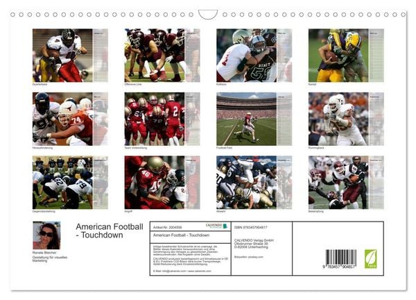Produktbild: American Football - Touchdown (Wandkalender 2026 DIN A3 quer), CALVENDO Monatskalender