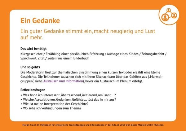 Produktbild: 55 Methoden f&uuml;r erfolgreiche Teamsitzungen und Elternabende in der Kita