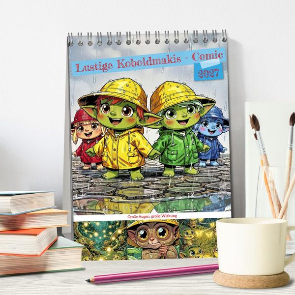 Produktbild: Lustige Koboldmakis - Comic (Tischkalender 2027 DIN A5 hoch), CALVENDO Monatskalender