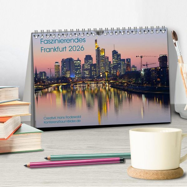 Produktbild: Faszinierendes Frankfurt - Impressionen aus der Mainmetropole (Tischkalender 2026 DIN A5 quer), CALVENDO Monatskalender