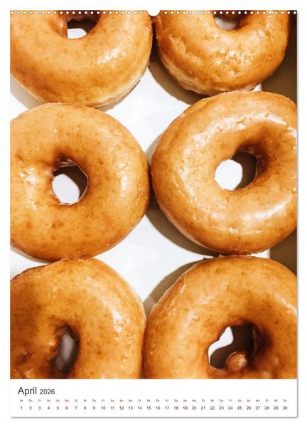 Produktbild: Donuts - Die runden Gaumenfreuden. (Wandkalender 2026 DIN A2 hoch), CALVENDO Monatskalender