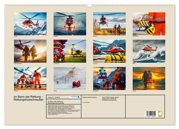 Produktbild: Im Bann der Rettung - Rettungshubschrauber (Wandkalender 2026 DIN A2 quer), CALVENDO Monatskalender