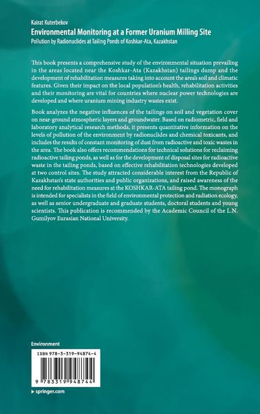 Produktbild: Environmental Monitoring at a Former Uranium Milling Site