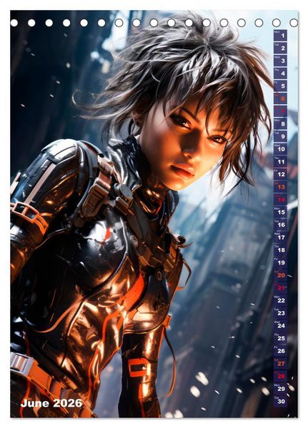 Produktbild: ROCK LADIES Cyber, goth, punk and more (Desk Calendar 2026 DIN A5 portrait), CALVENDO 12 Month DeskCalendar