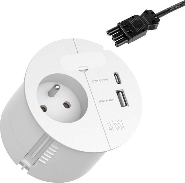Produktbild: Bachmann 938.304 Tischsteckdose Wei&szlig;