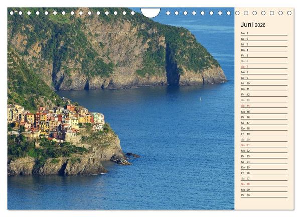 Produktbild: Cinque Terre - Malerische, vertr&auml;umte D&ouml;rfer an der ligurischen K&uuml;ste (Wandkalender 2026 DIN A4 quer), CALVENDO Monatskalender